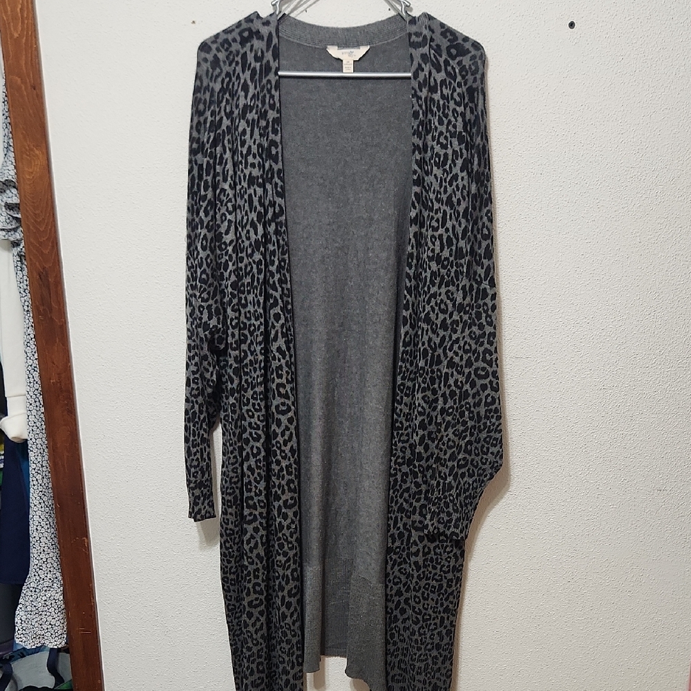 Leopard Print Gray Women's Sweater